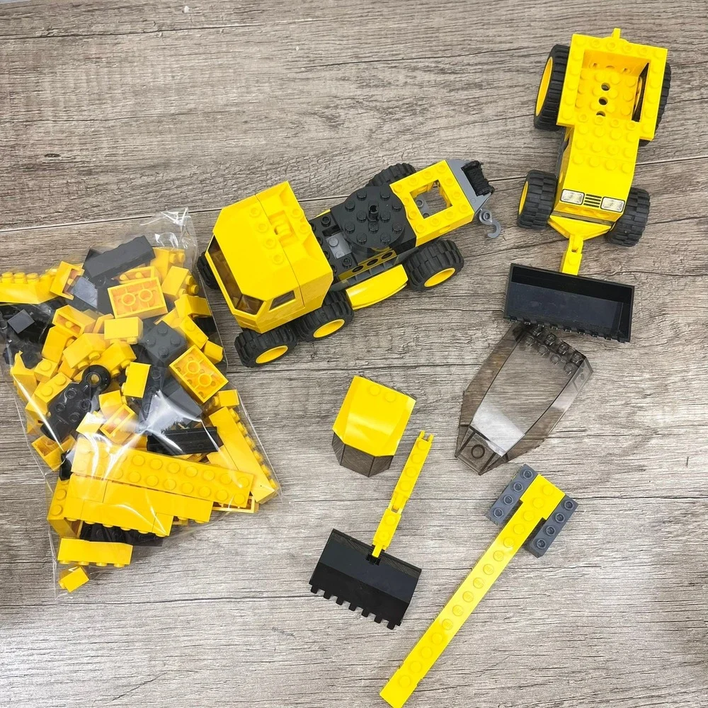 LEGO City Construction Vehicle Lot Yellow Black Trucks Crane Bricks Mixed Bulk
